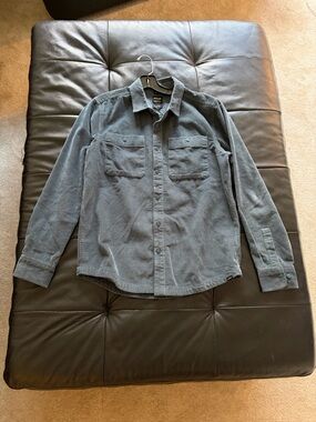 Prana Men's Long-Sleeve Button-Down Shirt in Slate Blue